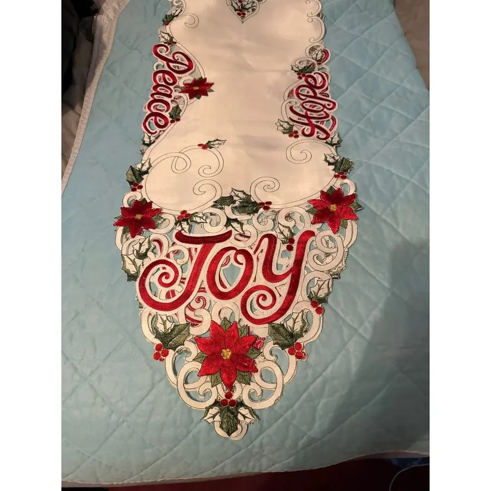 15 x 66  Joy Hope and Peace‎ Christmas table runner
